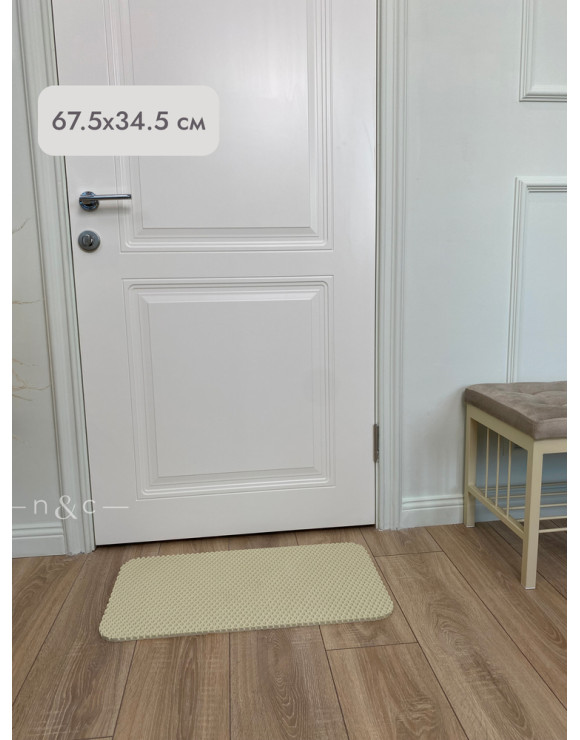 Коврик в прихожую придверный 675х345/бежевый
