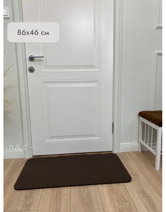 Коврик в прихожую придверный 860х460/темно-коричневый