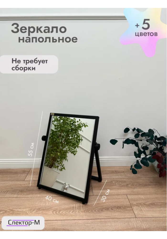 Зеркало напольное обувное/черное