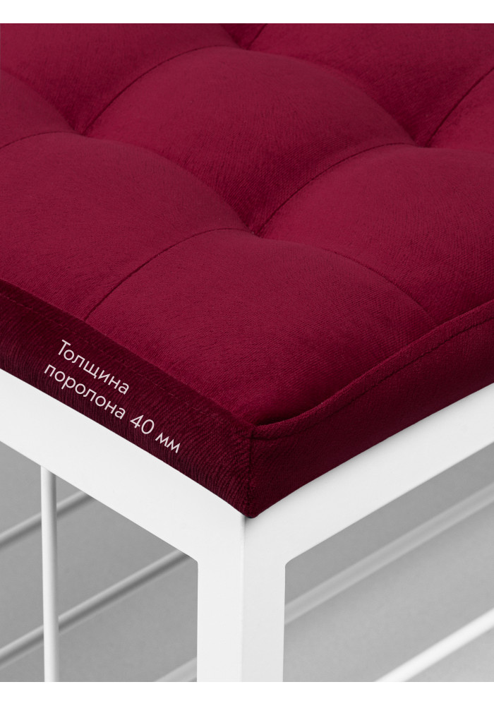 Банкетка Оди-76 Велюр белый/красный