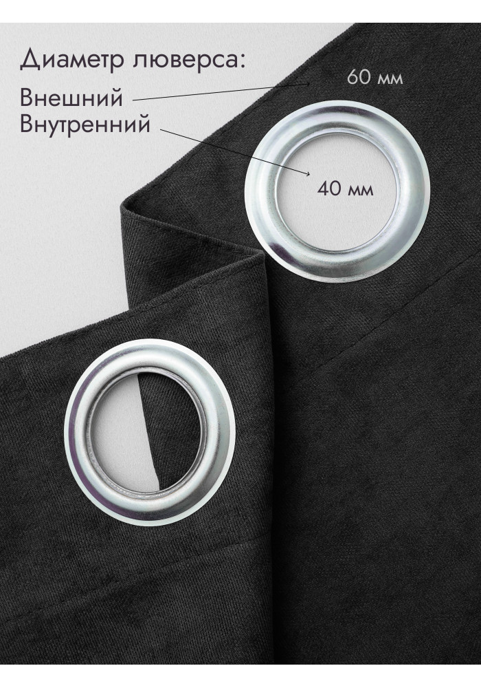 Штора Канвас в примерочную (черный) 1950 мм