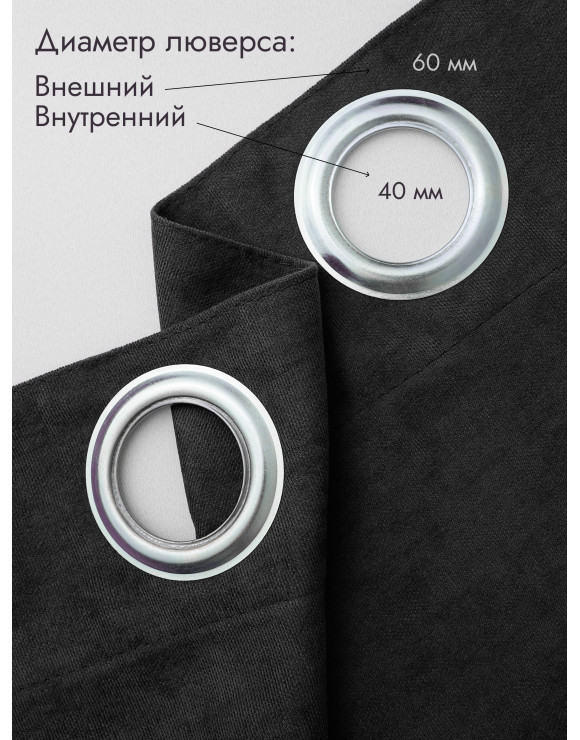 Штора Канвас в примерочную (черный) 2350 мм