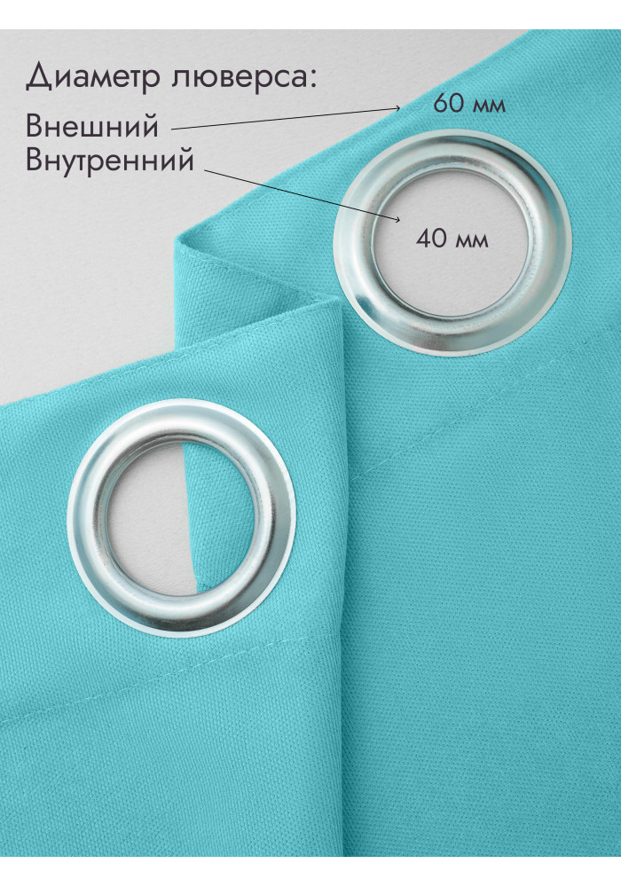 Штора Канвас в примерочную (голубой) 2350 мм